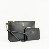 Black Leather Zip Purse - Roam