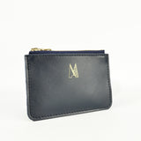 Navy Leather Zip Purse - Roam