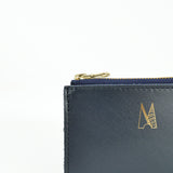 Navy Leather Zip Purse - Roam