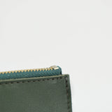 Olive Green Leather Zip Purse - Roam