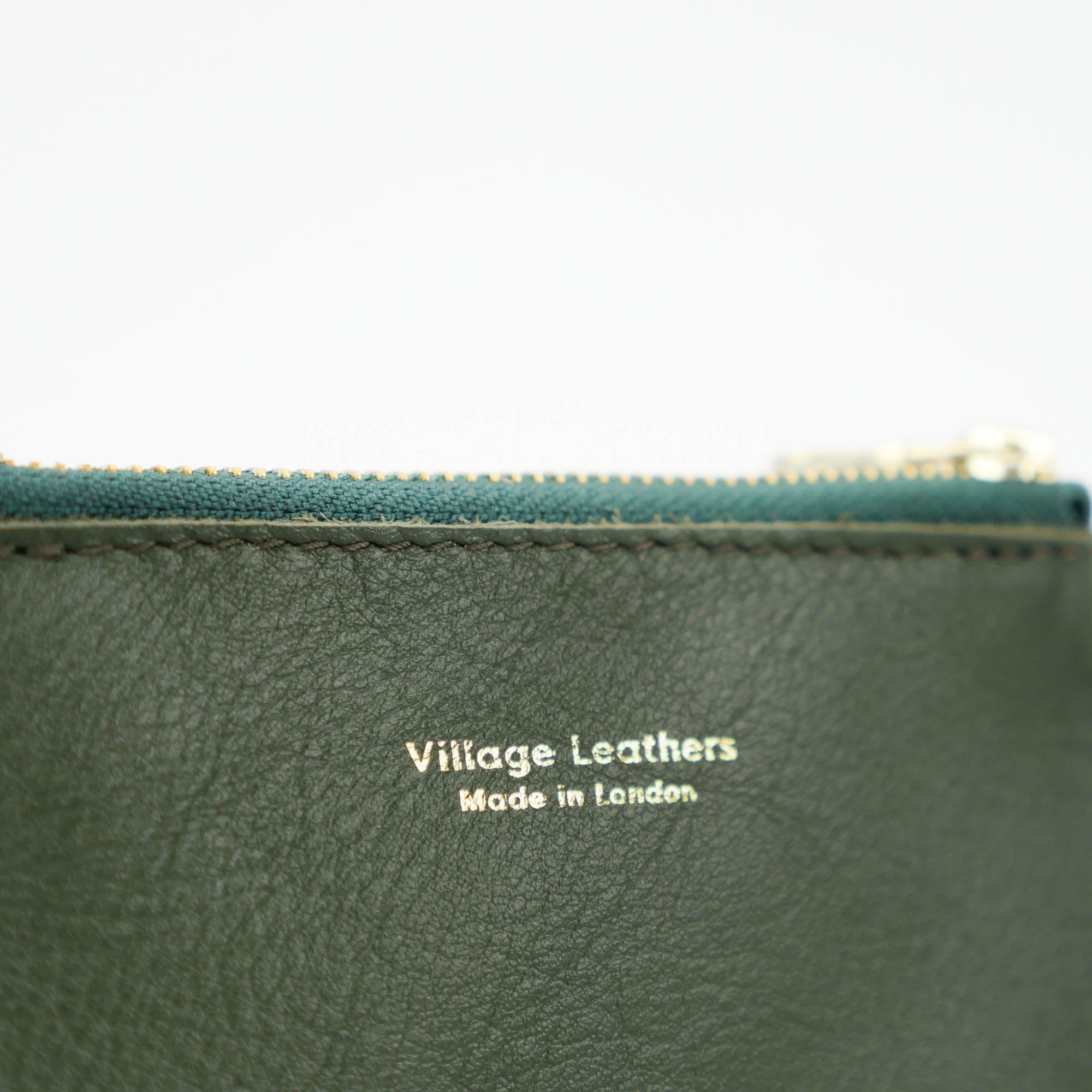 Olive Green Leather Zip Purse - Roam