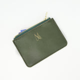 Olive Green Leather Zip Purse - Roam