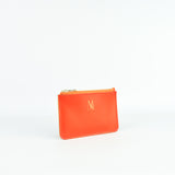 Orange Leather Zip Purse - Roam