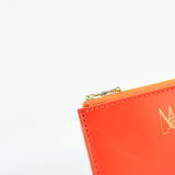 Orange Leather Zip Purse - Roam