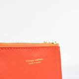 Orange Leather Zip Purse - Roam
