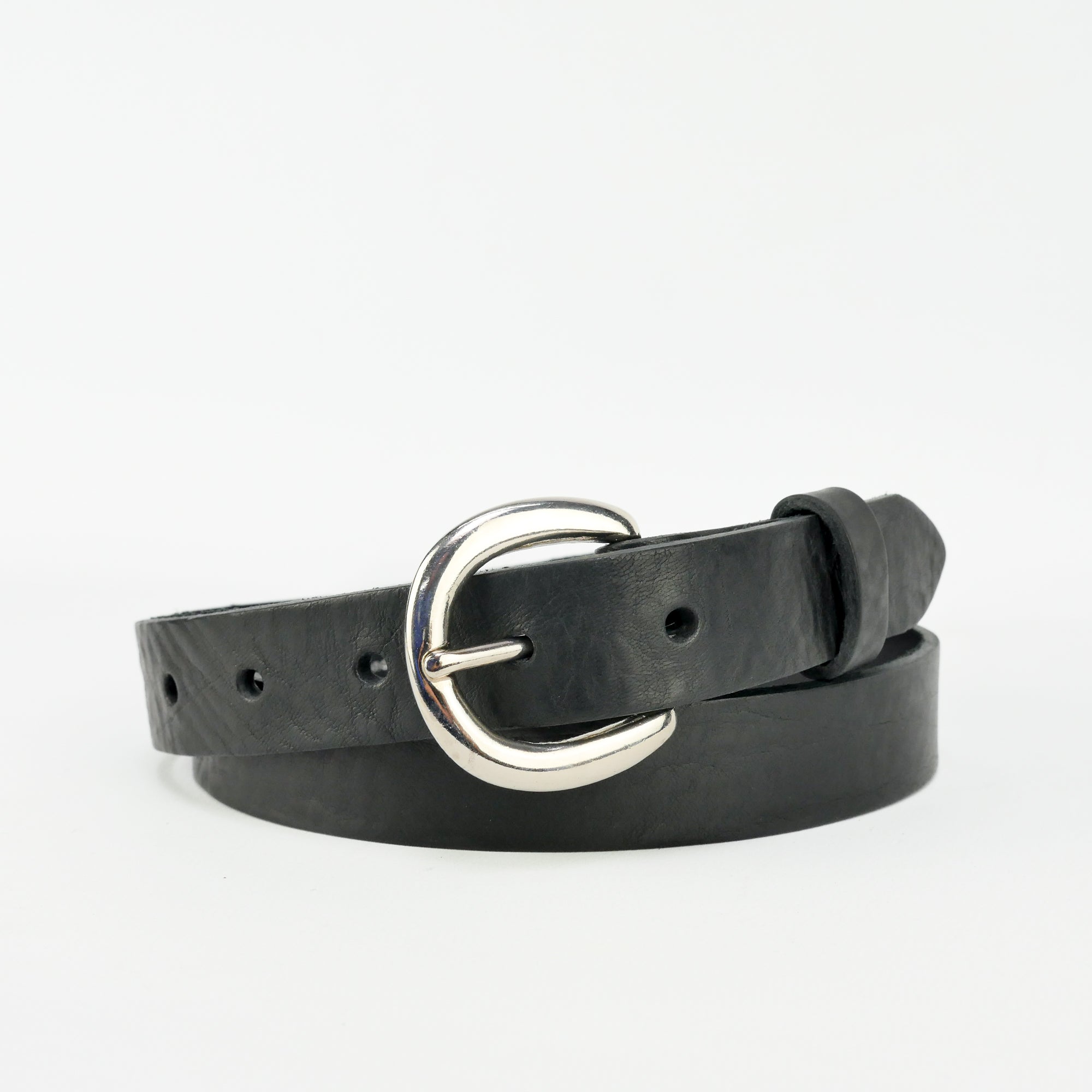 1" Classic Black Leather Belt