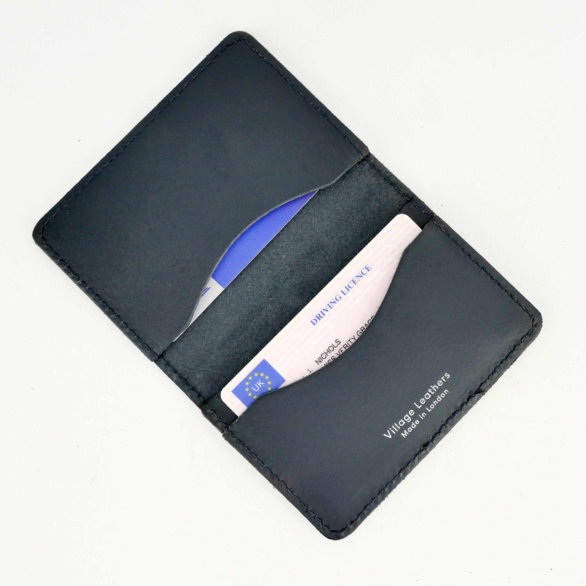 Navy Leather Card Holder - Chroma