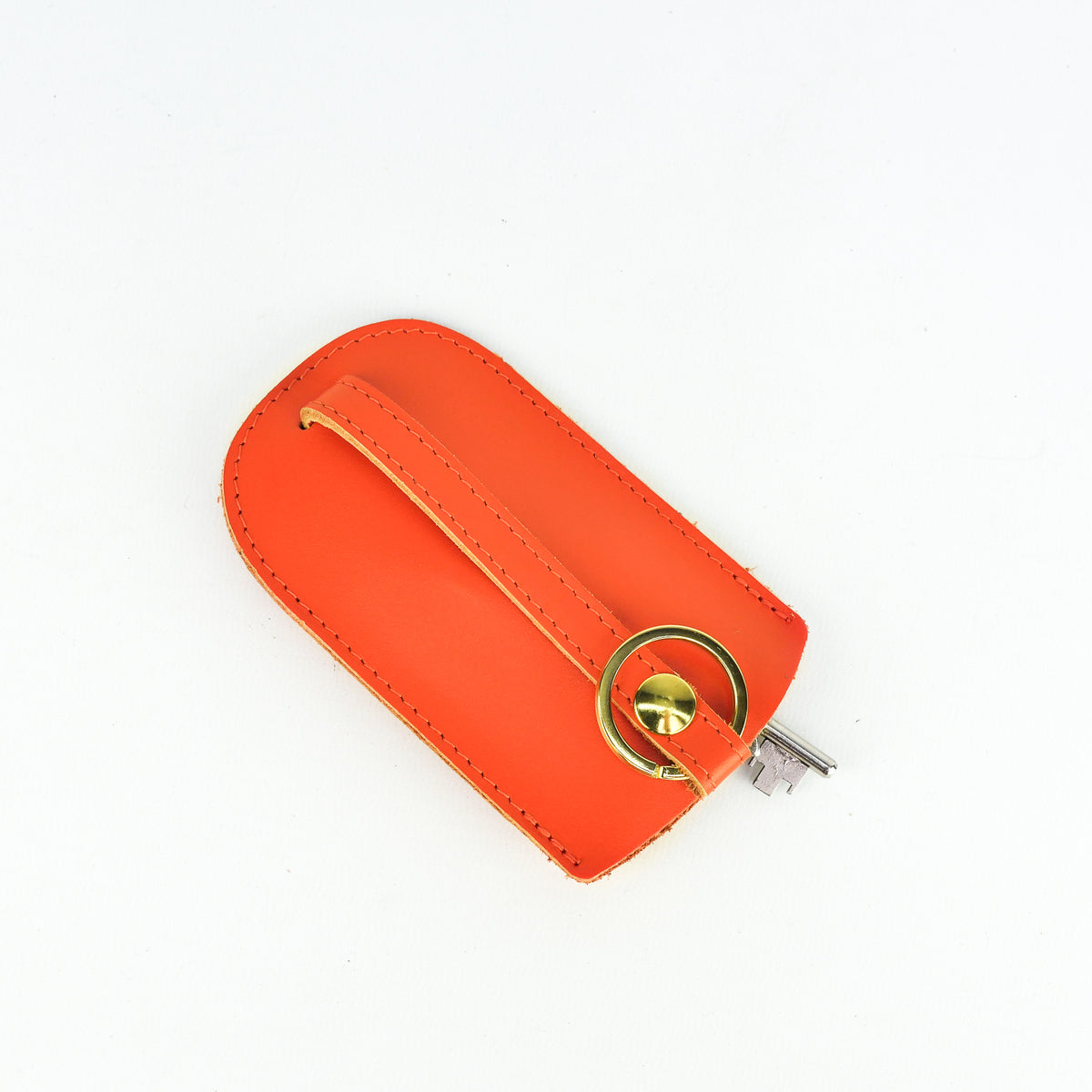 Orange Leather Bell Key Holder - Roam