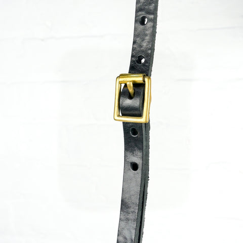 Flat Black Leather Turnlock Bag