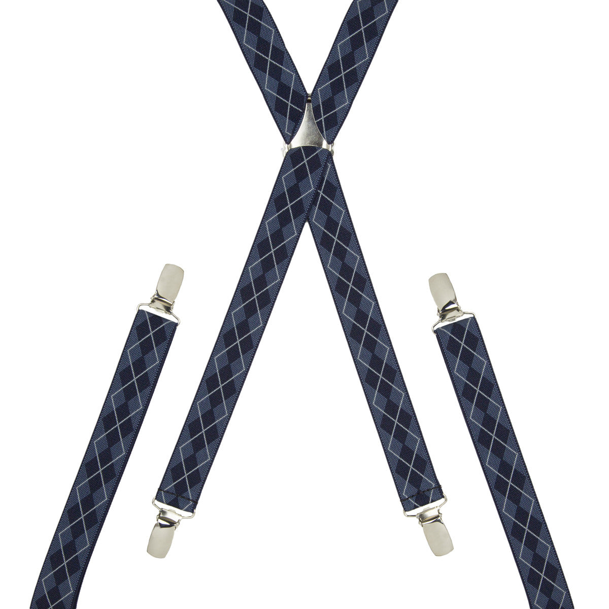 Skinny Argyle Blue and Navy Braces