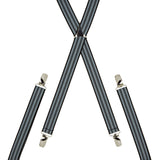 Pinstripe Grey and Black Trouser Braces