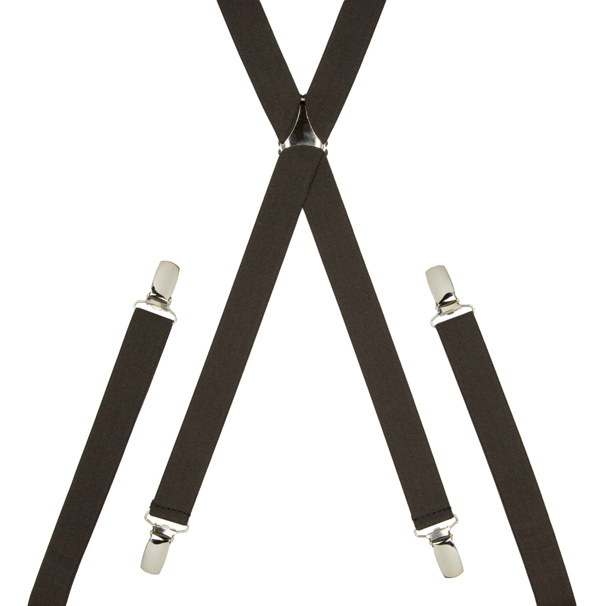 Plain Dark Brown Skinny Trouser Braces