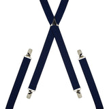 Plain Navy Blue Skinny Trouser Braces