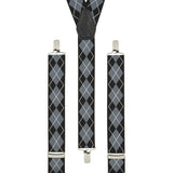 Argyle Black and Grey Trouser Braces
