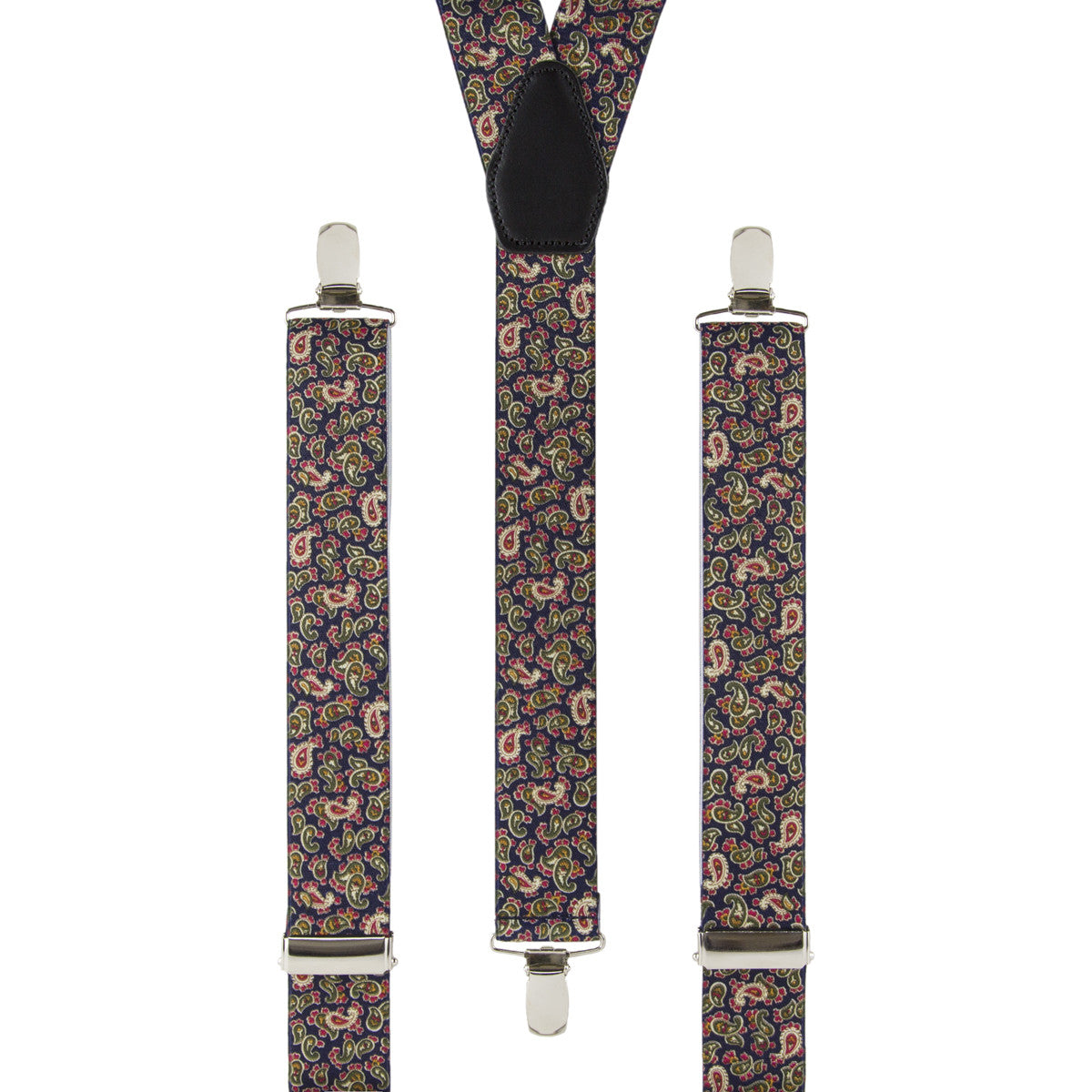 Navy and Cream Paisley Trouser Braces
