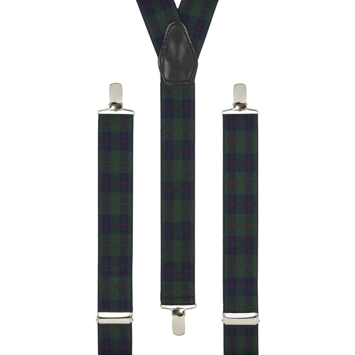 Green & Navy Tartan Trouser Braces