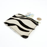 Hair on Hide Zebra Leather Zip Purse - Roam
