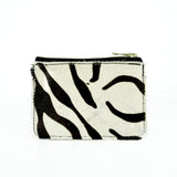 Hair on Hide Zebra Leather Zip Purse - Roam