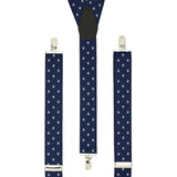 Navy Polkadot Trouser Braces