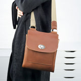 Tan Leather Turnlock Shoulder Bag