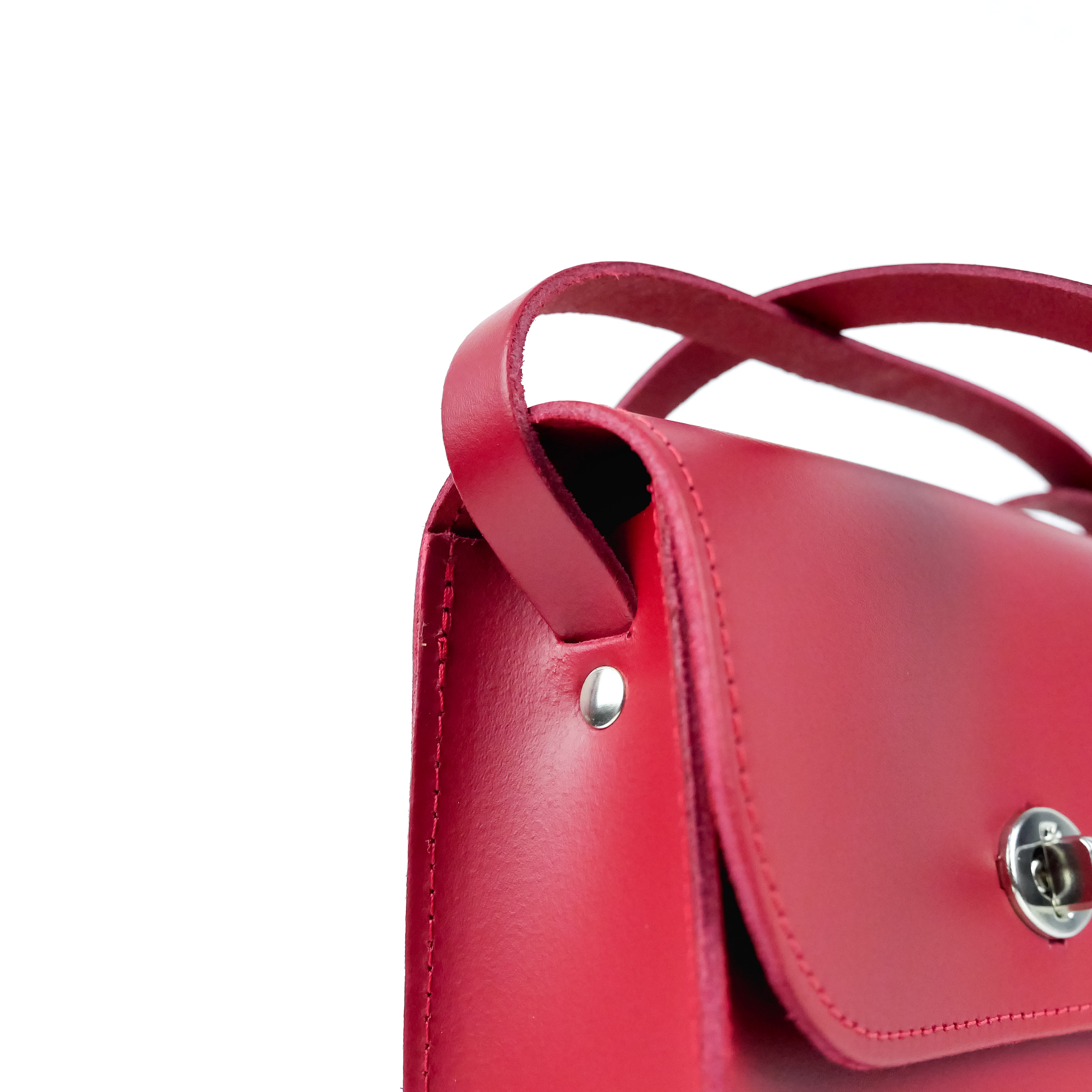 Red Leather Shoulder Bag - Chroma