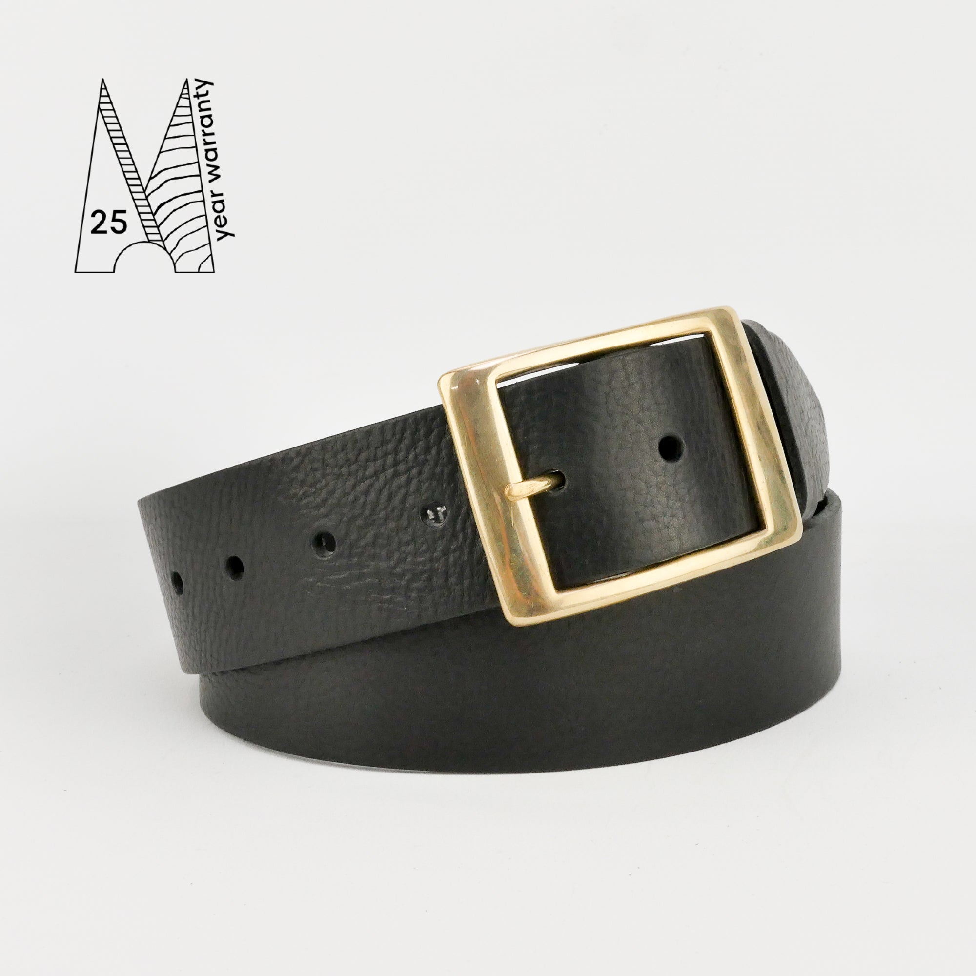 1 3/4" Classic Black Leather Belt