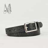 1" Tooled Classic Black Leather Belt