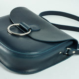 Belle Navy Leather Crossbody Bag