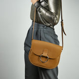 Belle Mustard Tan Leather Crossbody Bag