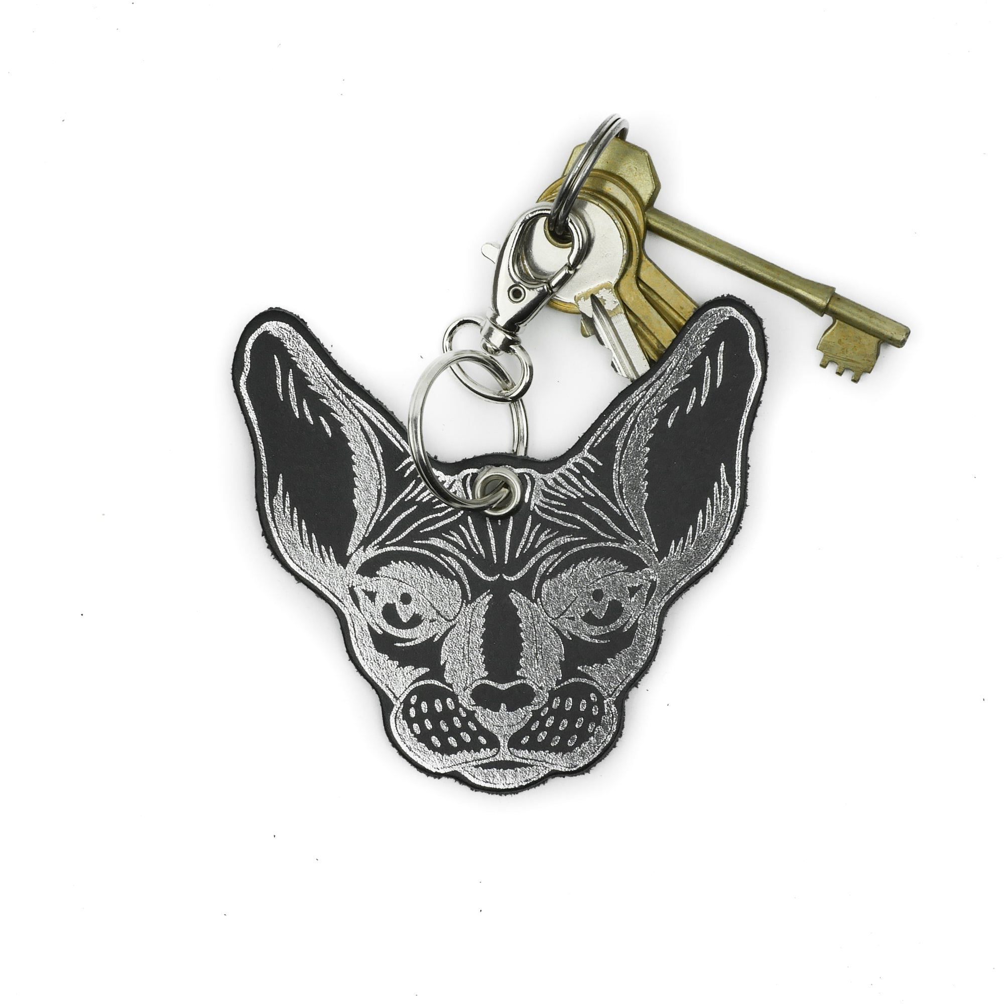 Leather Key Ring - Cat