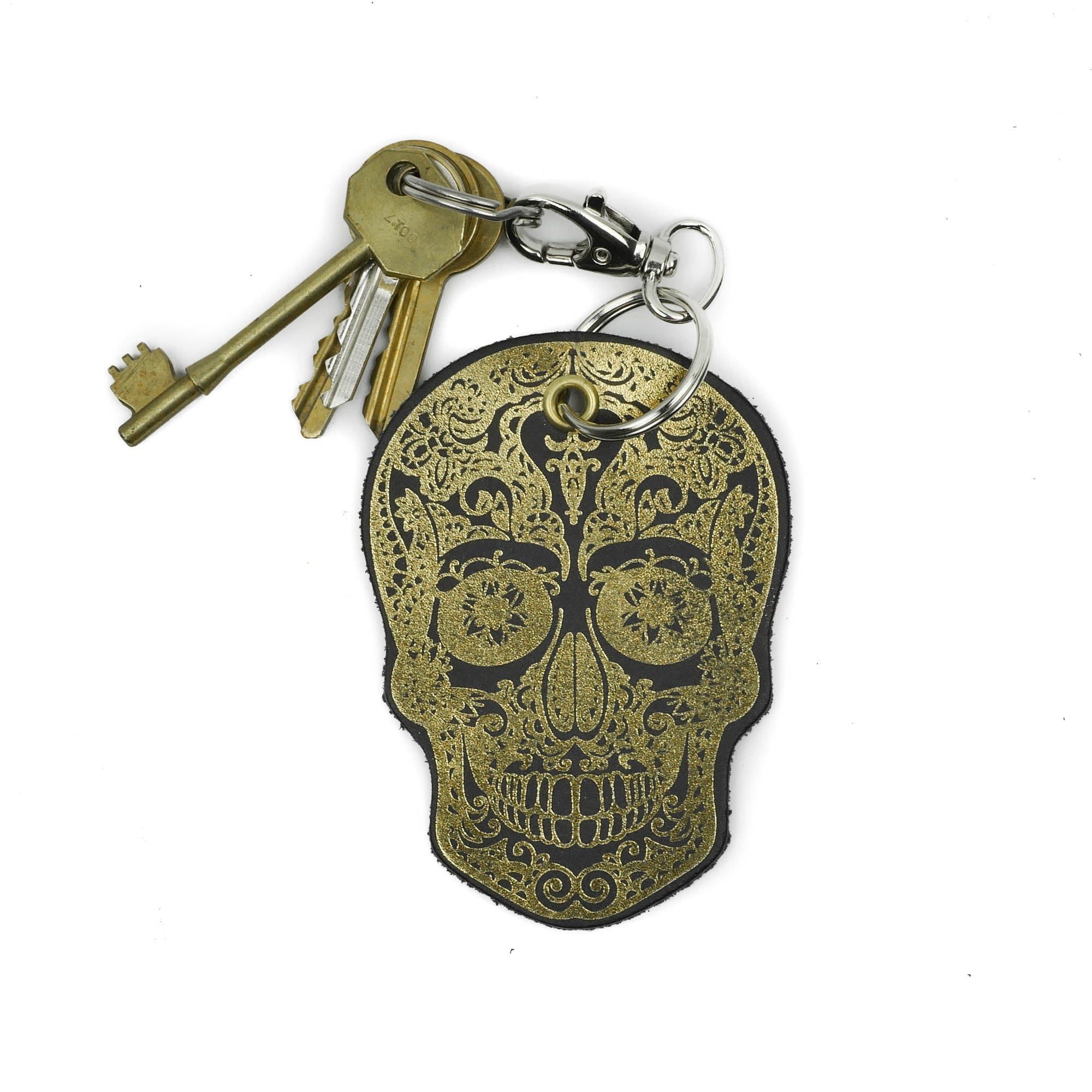 Leather Key Ring - Skull