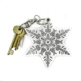 Leather Key Ring Snowflake