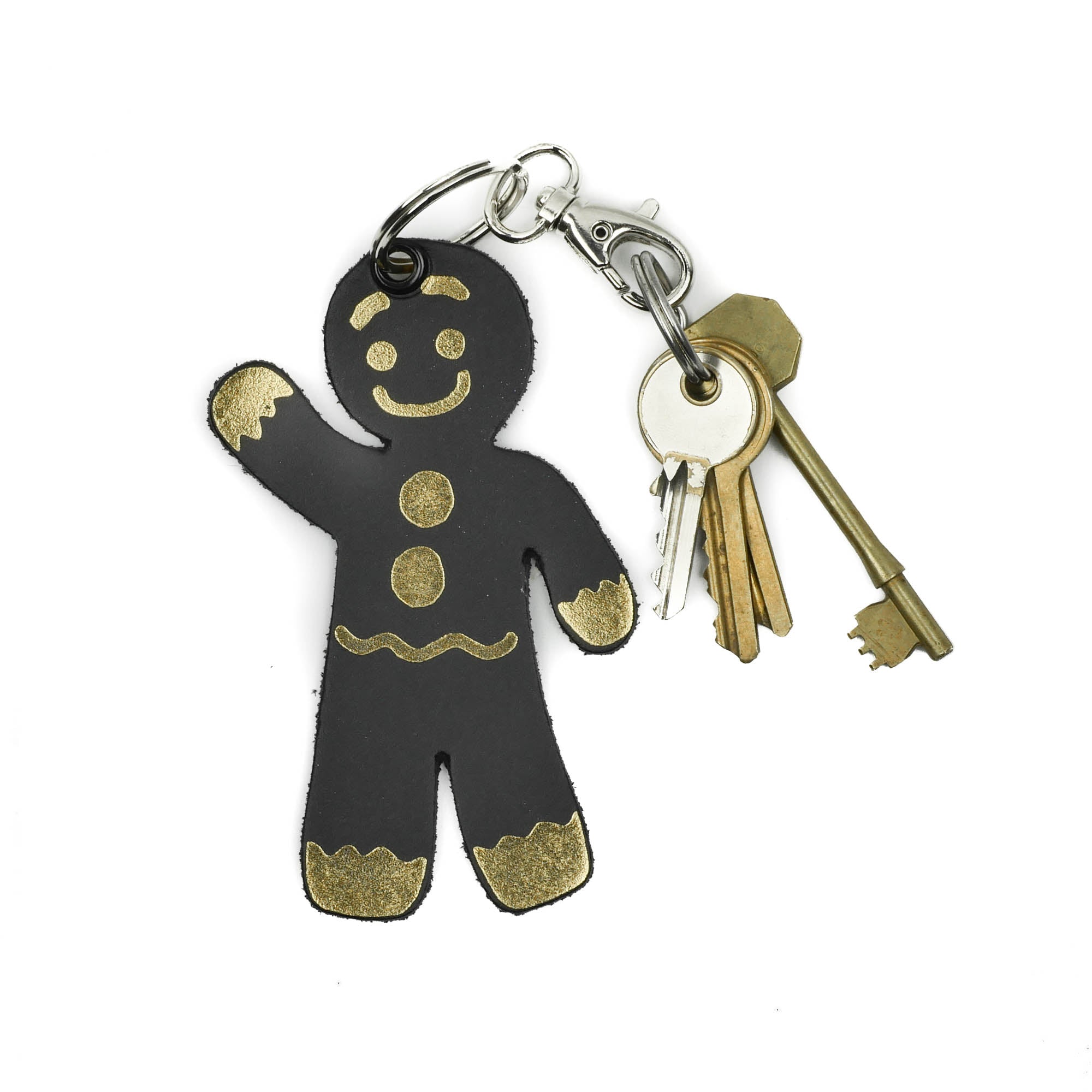 Leather Key Ring - Gingerbread