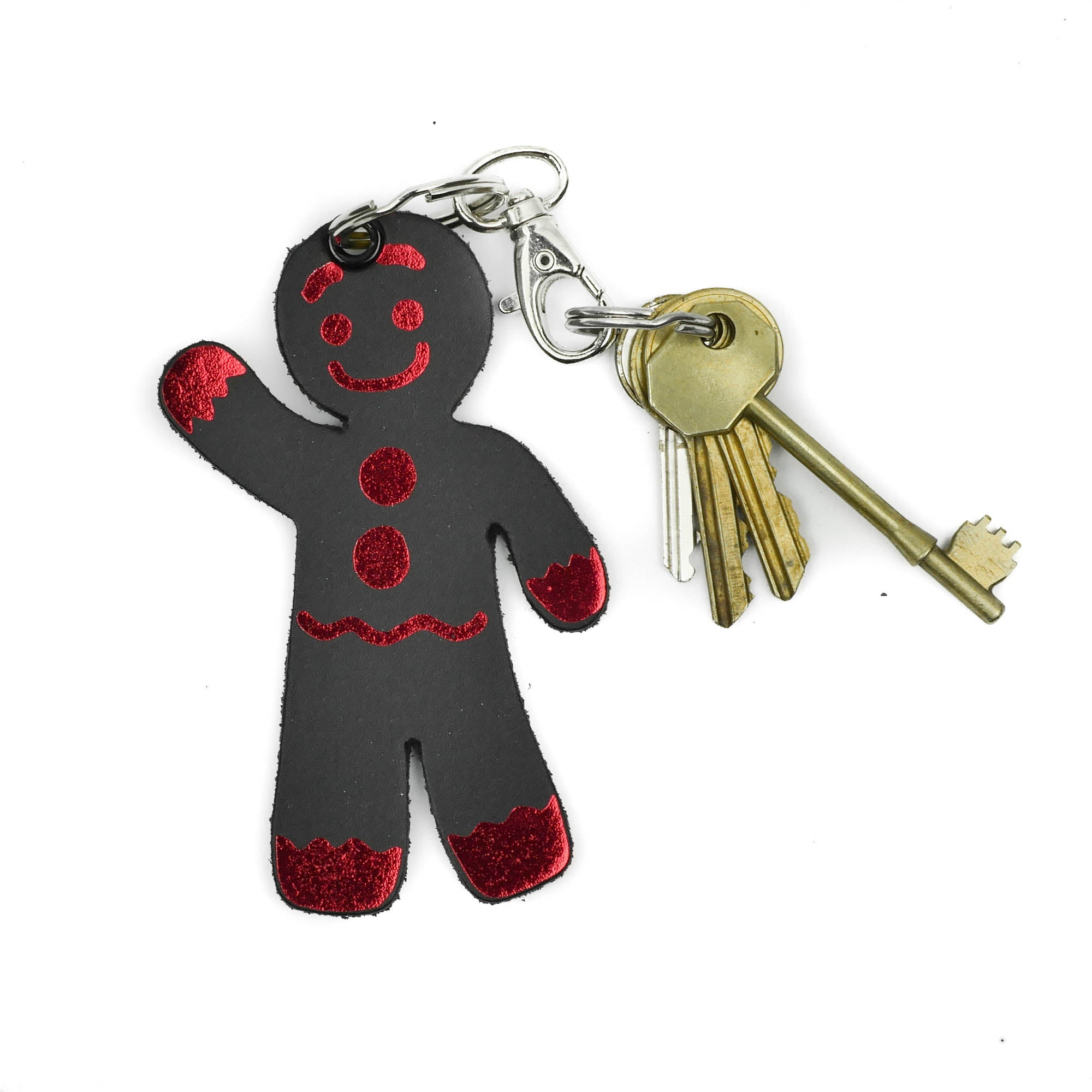 Leather Key Ring - Gingerbread