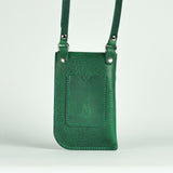 Missouri Green Leather Neck Pouch