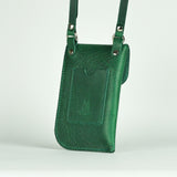 Missouri Green Leather Neck Pouch