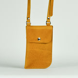 Missouri Mustard Yellow Leather Neck Pouch
