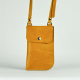 Missouri Mustard Yellow Leather Neck Pouch