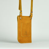 Missouri Mustard Yellow Leather Neck Pouch