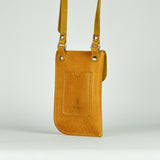 Missouri Mustard Yellow Leather Neck Pouch