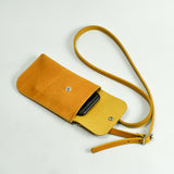 Missouri Mustard Yellow Leather Neck Pouch