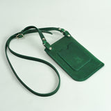 Missouri Green Leather Neck Pouch