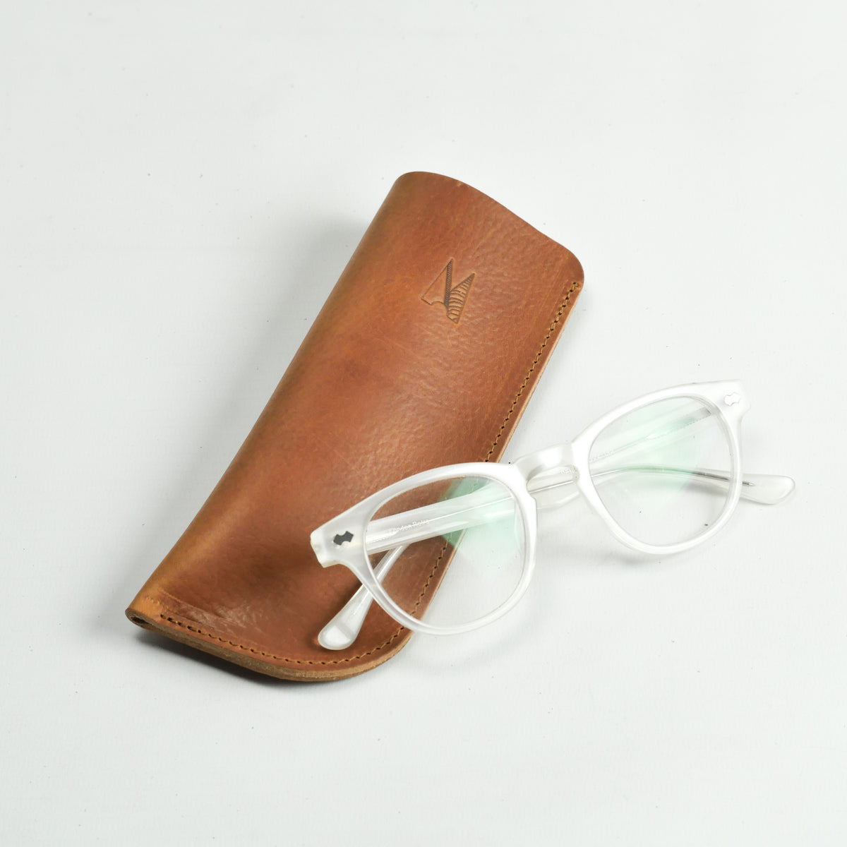 Tan Leather Glasses Case | Handmade Glasses Pouch | Tan 