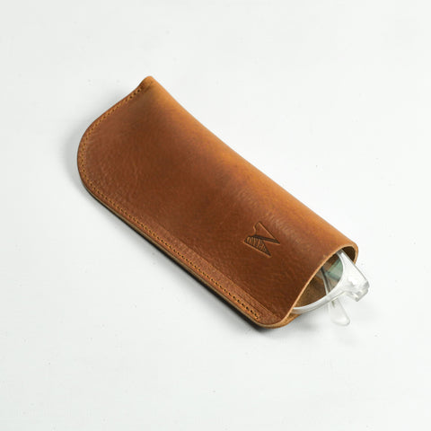 Tan Leather Glasses Case Handmade Glasses Pouch Tan Spectacles