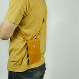 Missouri Mustard Yellow Leather Neck Pouch