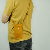 Missouri Mustard Yellow Leather Neck Pouch
