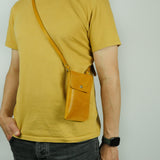 Missouri Mustard Yellow Leather Neck Pouch