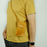Missouri Mustard Yellow Leather Neck Pouch
