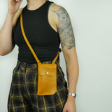 Missouri Mustard Yellow Leather Neck Pouch