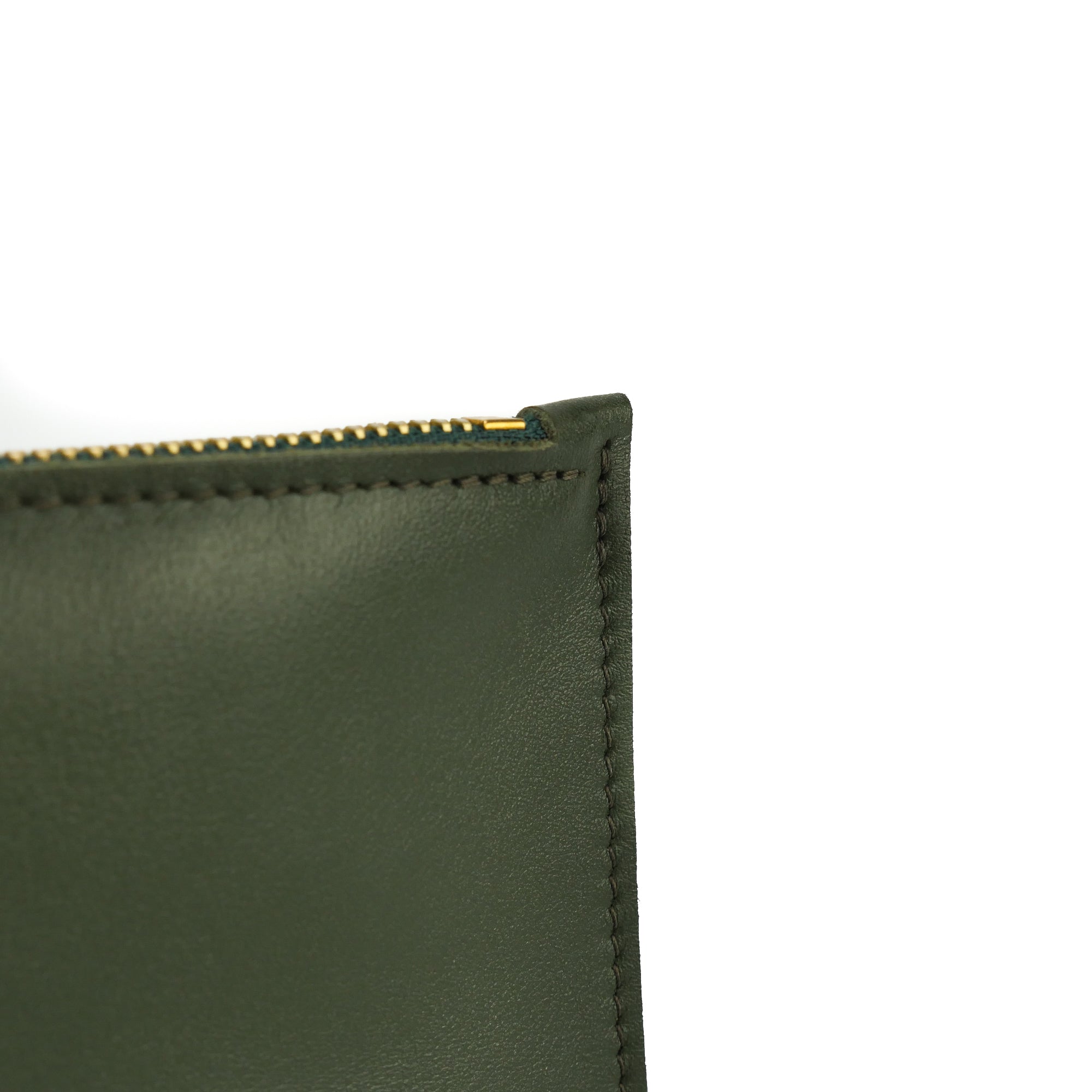 Olive Green Leather Wristlet Bag - Roam